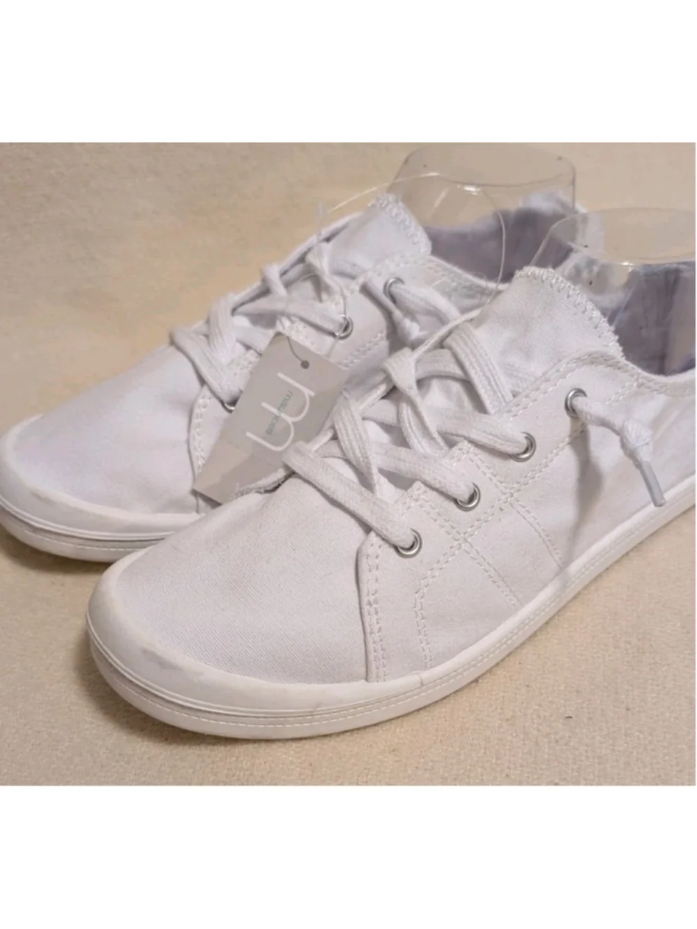 Maurices White Canvas Slip-on Lace Up Women's US Size 11 F109